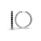 Platinum Meara Round Lab Diamond Hoop Earrings (1 Ct. Tw.) standing product image one