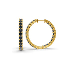14kt Yellow Gold Meara Round Lab Diamond Hoop Earrings (1 Ct. Tw.) standing product image one