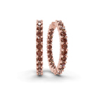 14kt Rose Gold Meara Round Lab Diamond Hoop Earrings (1 Ct. Tw.) front image
