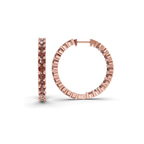14kt Rose Gold Meara Round Lab Diamond Hoop Earrings (1 Ct. Tw.) standing product image one