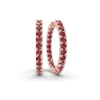 14kt Rose Gold Meara Round Lab Diamond Hoop Earrings (1 Ct. Tw.) front image