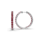 Platinum Meara Round Lab Diamond Hoop Earrings (1 Ct. Tw.) standing product image one