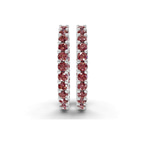Platinum Meara Round Lab Diamond Hoop Earrings (1 Ct. Tw.) side right image one