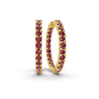 14kt Yellow Gold Meara Round Lab Diamond Hoop Earrings (2 Ct. Tw.) front image
