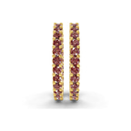14kt Yellow Gold Meara Round Lab Diamond Hoop Earrings (2 Ct. Tw.) side right image one