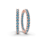 14kt Rose Gold Meara Round Lab Diamond Hoop Earrings (1 Ct. Tw.) front image