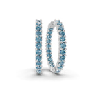 Platinum Meara Round Lab Diamond Hoop Earrings (2 Ct. Tw.) front image