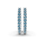 Platinum Meara Round Lab Diamond Hoop Earrings (2 Ct. Tw.) side right image one