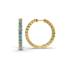 14kt Yellow Gold Meara Round Lab Diamond Hoop Earrings (2 Ct. Tw.) standing product image one