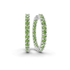 Platinum Meara Round Lab Diamond Hoop Earrings (2 Ct. Tw.) front image