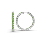 Platinum Meara Round Lab Diamond Hoop Earrings (2 Ct. Tw.) standing product image one