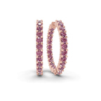 14kt Rose Gold Meara Round Lab Diamond Hoop Earrings (1 Ct. Tw.) front image