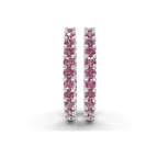 Platinum Meara Round Lab Diamond Hoop Earrings (2 Ct. Tw.) side right image one