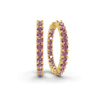 14kt Yellow Gold Meara Round Lab Diamond Hoop Earrings (1 Ct. Tw.) front image