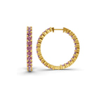 14kt Yellow Gold Meara Round Lab Diamond Hoop Earrings (1 Ct. Tw.) standing product image one