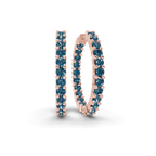 14kt Rose Gold Meara Round Lab Diamond Hoop Earrings (1 Ct. Tw.) front image