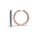 14kt Rose Gold Meara Round Lab Diamond Hoop Earrings (1 Ct. Tw.) standing product image one