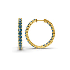 14kt Yellow Gold Meara Round Lab Diamond Hoop Earrings (2 Ct. Tw.) standing product image one