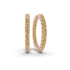 14kt Rose Gold Meara Round Lab Diamond Hoop Earrings (1 Ct. Tw.) front image