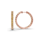 14kt Rose Gold Meara Round Lab Diamond Hoop Earrings (1 Ct. Tw.) standing product image one