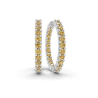 Platinum Meara Round Lab Diamond Hoop Earrings (2 Ct. Tw.) front image