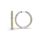 Platinum Meara Round Lab Diamond Hoop Earrings (2 Ct. Tw.) standing product image one
