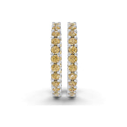 Platinum Meara Round Lab Diamond Hoop Earrings (2 Ct. Tw.) side right image one