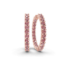 14kt Rose Gold Meara Round Lab Diamond Hoop Earrings (1 Ct. Tw.) front image