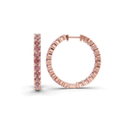 14kt Rose Gold Meara Round Lab Diamond Hoop Earrings (1 Ct. Tw.) standing product image one