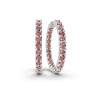 Platinum Meara Round Lab Diamond Hoop Earrings (1 Ct. Tw.) front image