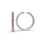 Platinum Meara Round Lab Diamond Hoop Earrings (1 Ct. Tw.) standing product image one