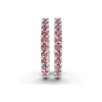 Platinum Meara Round Lab Diamond Hoop Earrings (1 Ct. Tw.) side right image one