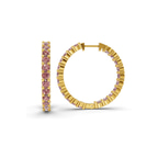 14kt Yellow Gold Meara Round Lab Diamond Hoop Earrings (2 Ct. Tw.) standing product image one
