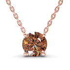 14kt Rose Gold Lluvia Round Lab Diamond Solitaire Necklace (1/2 Ct. Tw.) front image