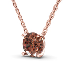 14kt Rose Gold Lluvia Round Lab Diamond Solitaire Necklace (1/2 Ct. Tw.) standing product image one