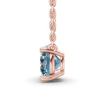 14kt Rose Gold Lluvia Round Lab Diamond Solitaire Necklace (1/2 Ct. Tw.) side right image one