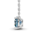 Platinum Lluvia Round Lab Diamond Solitaire Necklace (1 Ct. Tw.) side right image one