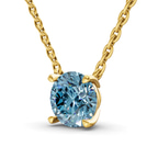 14kt Yellow Gold Lluvia Round Lab Diamond Solitaire Necklace (1/2 Ct. Tw.) standing product image one