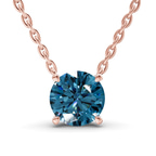 14ct Rose Gold Lluvia Round Lab Diamond Solitaire Necklace (1/2 Ct. Tw.) front image