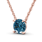 14ct Rose Gold Lluvia Round Lab Diamond Solitaire Necklace (1/2 Ct. Tw.) standing product image one
