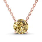 14kt Rose Gold Lluvia Round Lab Diamond Solitaire Necklace (1/2 Ct. Tw.) front image