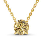 14ct Yellow Gold Lluvia Round Lab Diamond Solitaire Necklace (1/2 Ct. Tw.) front image