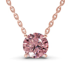 14kt Rose Gold Lluvia Round Lab Diamond Solitaire Necklace (1/2 Ct. Tw.) front image
