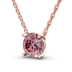 14kt Rose Gold Lluvia Round Lab Diamond Solitaire Necklace (1/2 Ct. Tw.) standing product image one