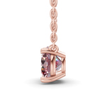 14kt Rose Gold Lluvia Round Lab Diamond Solitaire Necklace (1/2 Ct. Tw.) side right image one