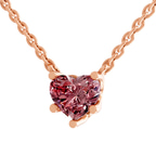 14kt Rose Gold Amalia Heart Lab Diamond Solitaire Necklace (4 Ct. Tw.) standing product image one