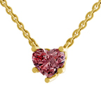 14kt Yellow Gold Amalia Heart Lab Diamond Solitaire Necklace (4 Ct. Tw.) standing product image one