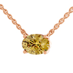 14kt Rose Gold Fernanda Oval Lab Diamond Solitaire Necklace (2 Ct. Tw.) left