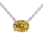 14kt White Gold Fernanda Oval Lab Diamond Solitaire Necklace (1 Ct. Tw.) left
