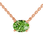 14kt Rose Gold Fernanda Oval Lab Diamond Solitaire Necklace (2 Ct. Tw.) left